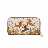 DachyCharm Floral Dachshund With Heart Leather Wallet