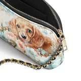DachyCharm Peach Bloom Leather Crossbody Bag