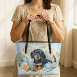 DachyCharm Blue Nest Leather Tote Bag