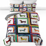 DachyCharm Dachshund Friends Quilt 3-Piece Set