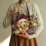 DachyCharm Velvet Pup Leather Tote Bag