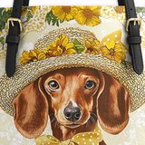 DachyCharm Sunshine Doxie Leather Tote Bag