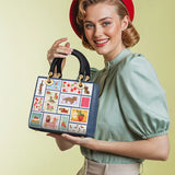 DachyCharm Berry Doxie Quilt Lady Leather Bag