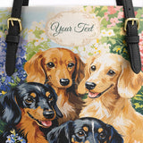 DachyCharm Garden Bliss Personalized Leather Tote Bag