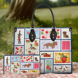 DachyCharm Berry Doxie Quilt Leather Bag