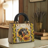 DachyCharm SUNBEAM PUP PERSONALIZED Lady Leather Bag