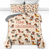 DachyCharm Dachshund Lovely Delight Quilt 3-Piece Set