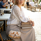 DachyCharm Floral Dachshund With Heart Leather Crossbody Bag