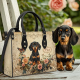 DachyCharm Vintage Rose Personalized Leather Bag