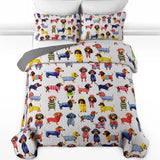 DachyCharm Dachshund Amazing Stylish Quilt 3-Piece Set