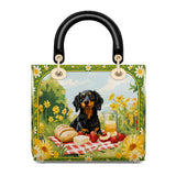 DachyCharm Sunny Picnic Pup Lady Leather Bag