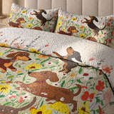 DachyCharm Spring Pup Joy Quilt 3-Piece Set