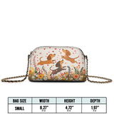 DachyCharm Floral Dachshund With Heart Leather Crossbody Bag