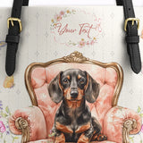 DachyCharm Royal Bloom Personalized Leather Tote Bag
