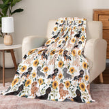 Dachycharm Golden Blossoms Fleece Blanket