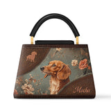 DachyCharm MOCHA BLOOM PERSONALIZED Leather Satchel Bag