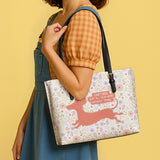 DachyCharm Heartful Meadow Leather Tote Bag