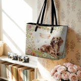 DachyCharm Sunny Meadow Personalized Leather Tote Bag