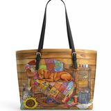 DachyCharm Patchwork Nap Leather Tote Bag