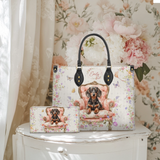 DachyCharm Royal Bloom Personalized Leather Bag