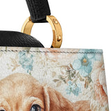 DachyCharm PEACH BLOOM PERSONALIZED Leather Satchel Bag
