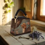 DachyCharm MOCHA BLOOM PERSONALIZED Leather Satchel Bag