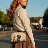DachyCharm Vintage Rose Leather Personalized Crossbody Bag