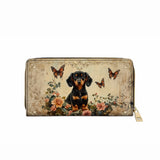 DachyCharm Vintage Rose Leather Wallet