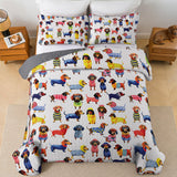 DachyCharm Dachshund Amazing Stylish Quilt 3-Piece Set