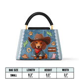 DachyCharm COWBOY DOXIE PERSONALIZED Leather Satchel Bag