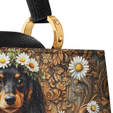 DachyCharm Daisy Crown Leather Satchel Bag