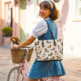 DachyCharm Dachshund Troupe Leather Tote Bag