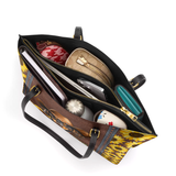 DachyCharm Sunflower Cowboy Leather Tote Bag