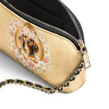 DachyCharm Golden Bloom Leather Crossbody Bag