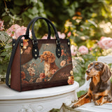 DachyCharm Mocha Bloom Personalized Leather Bag