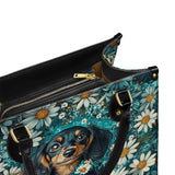DachyCharm Daisy Meadow Doxie Leather Bag