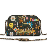 DachyCharm Groovy Doxie Vibes Leather Crossbody Bag