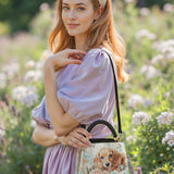 DachyCharm PEACH BLOOM PERSONALIZED Leather Satchel Bag