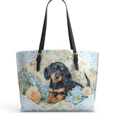 DachyCharm Blue Nest Leather Tote Bag