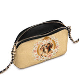 DachyCharm Golden Bloom Leather Crossbody Bag