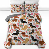 DachyCharm Doxie Blooms Quilt 3-Piece Set