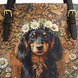 DachyCharm Daisy Crown Leather Tote Bag