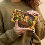 DachyCharm Dachshund Basket Leather Wallet