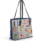 DachyCharm Berry Doxie Quilt Leather Tote Bag