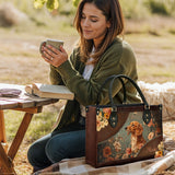 DachyCharm Mocha Bloom Personalized Leather Bag