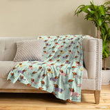 Dachycharm Colorful Dachshunds Fleece Blanket