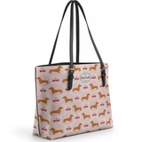 DachyCharm Pink Pupcake Leather Tote Bag