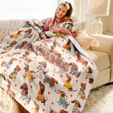 Dachycharm Dachshund Lovely Delight Fleece Blanket