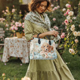 DachyCharm Peach Bloom Personalized Leather Bag