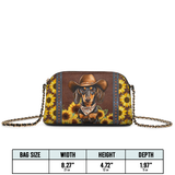 DachyCharm Sunflower Cowboy Leather Crossbody Bag